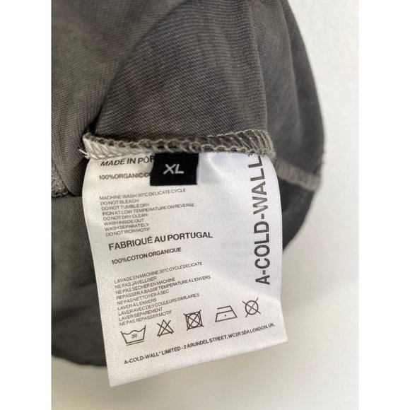 A-Cold-Wall Dissolve Dye Tee A Cold Wall Box Logo Gray Mens Size Large Oversized - Picture 3 of 5